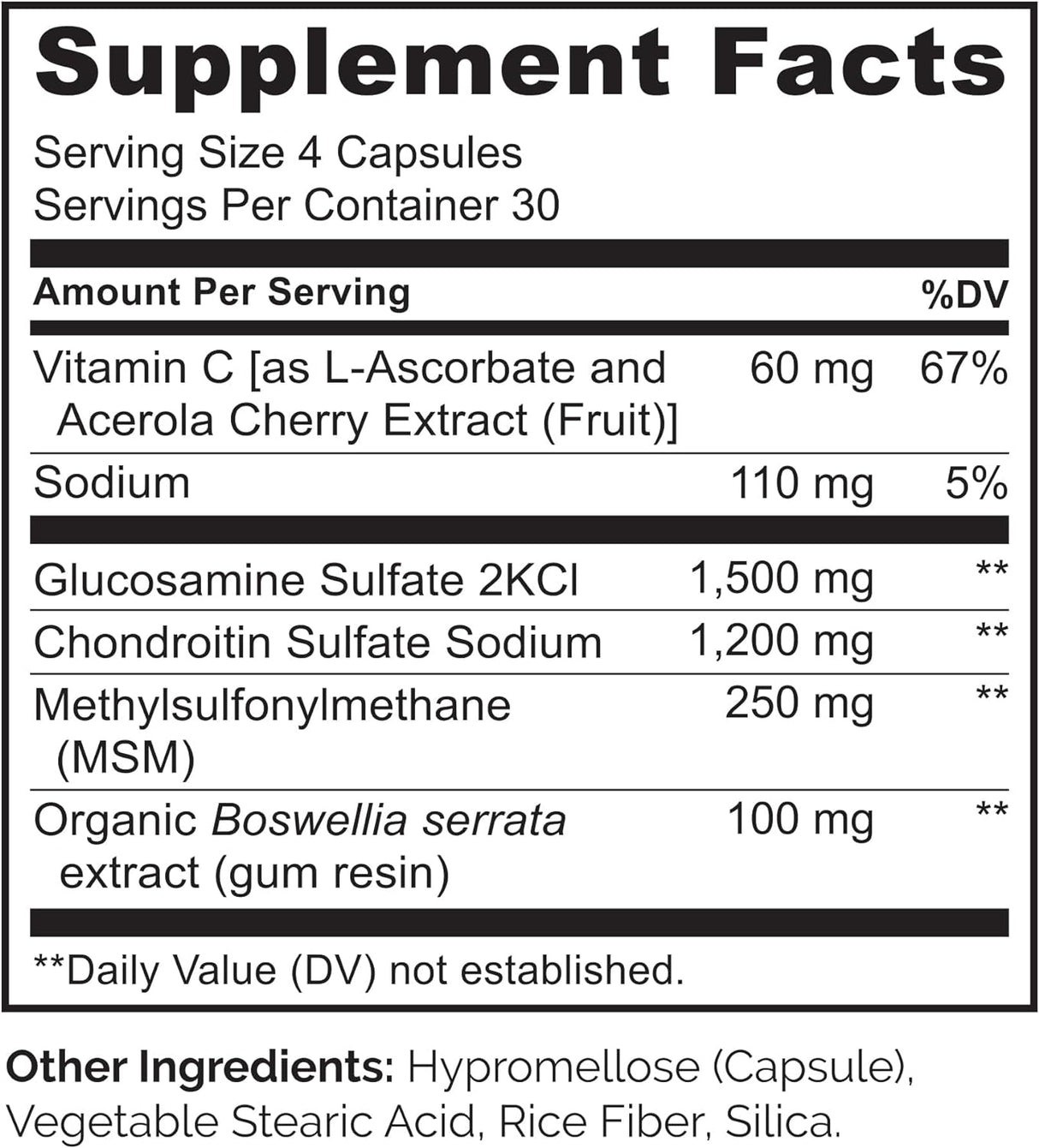 Suplemento NATURELO Glucosamina, Condroitina, MSM 120 Cápsulas