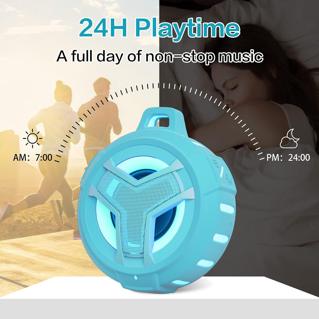 Altavoz Bluetooth impermeable IPX7 con luz RGB para exteriores