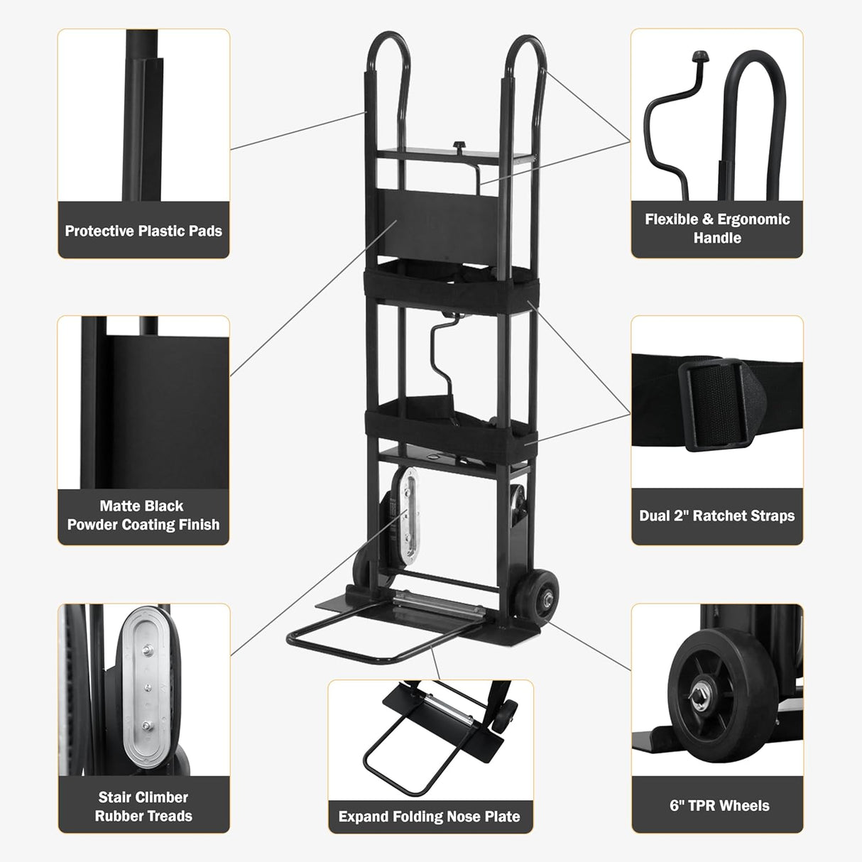 Carretilla para electrodomésticos Olympia Tools, 800 lb, con cinturón