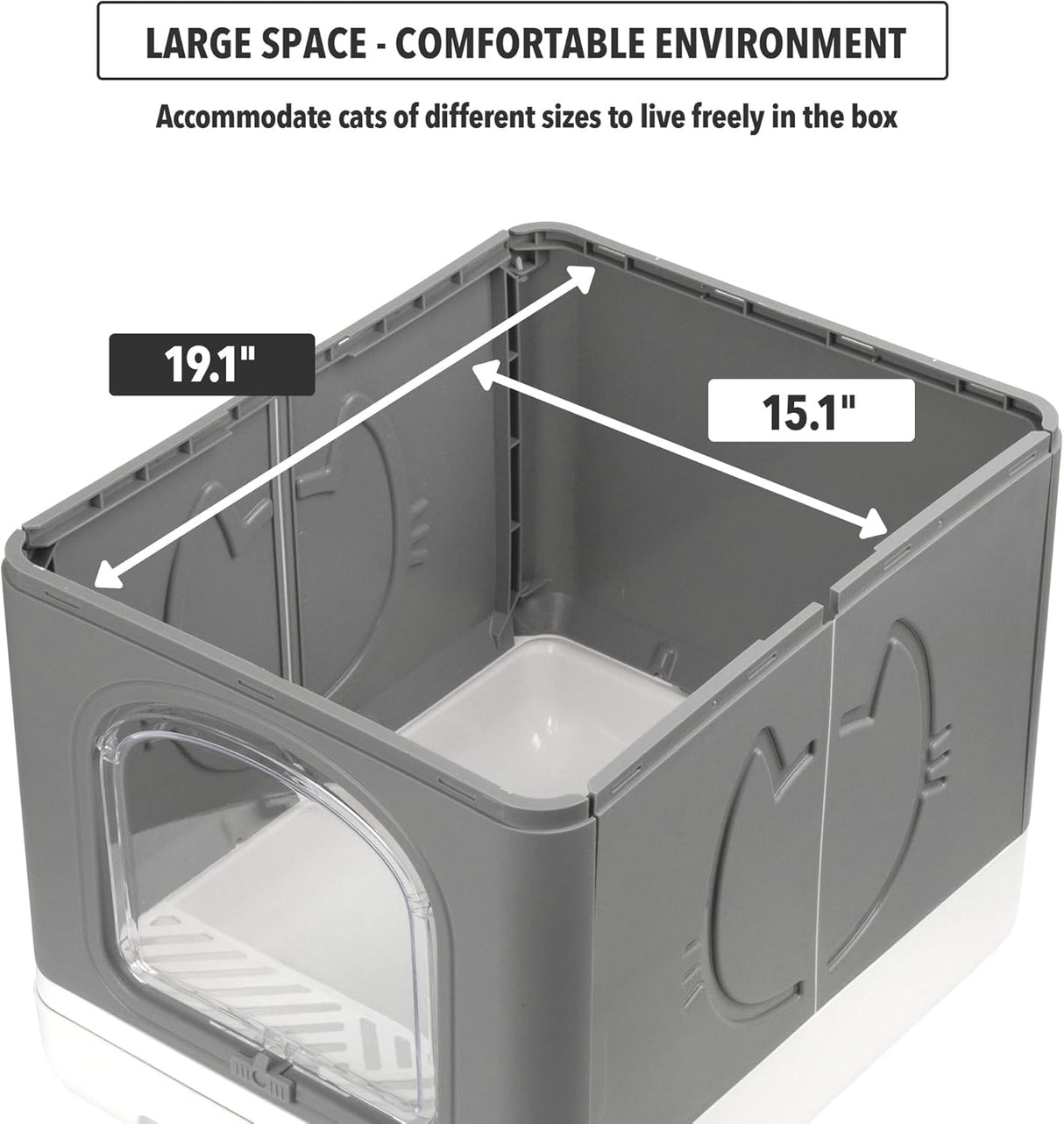 Caja de arena cubierta para gatos de interior Pet Prime
