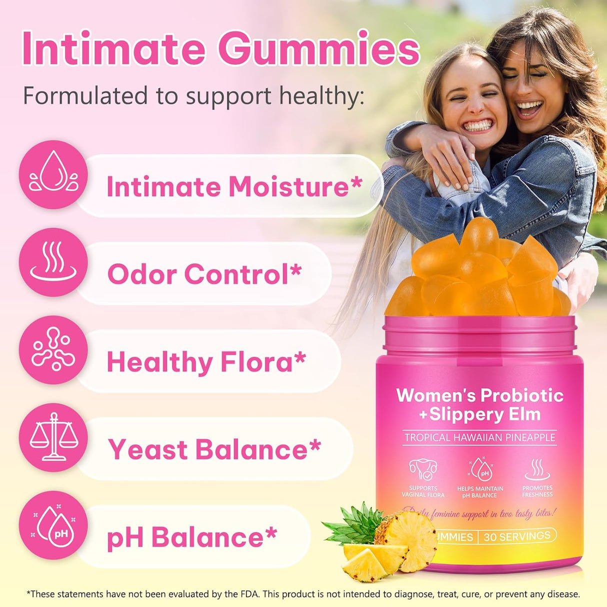 Her Juicy Feminine Probióticos Gummies para Mujeres, 60 unidades