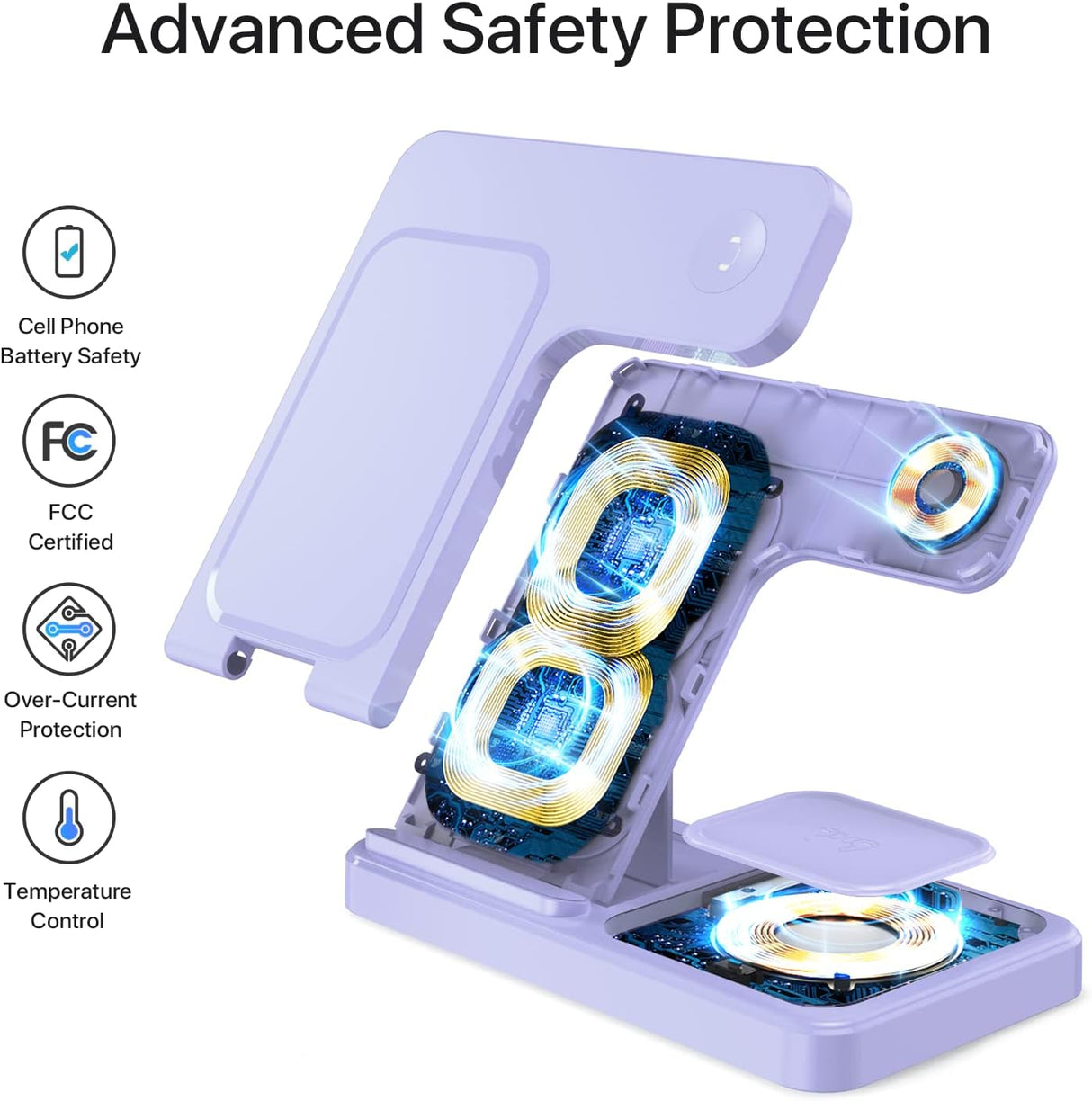 Estación de carga para múltiples dispositivos lila