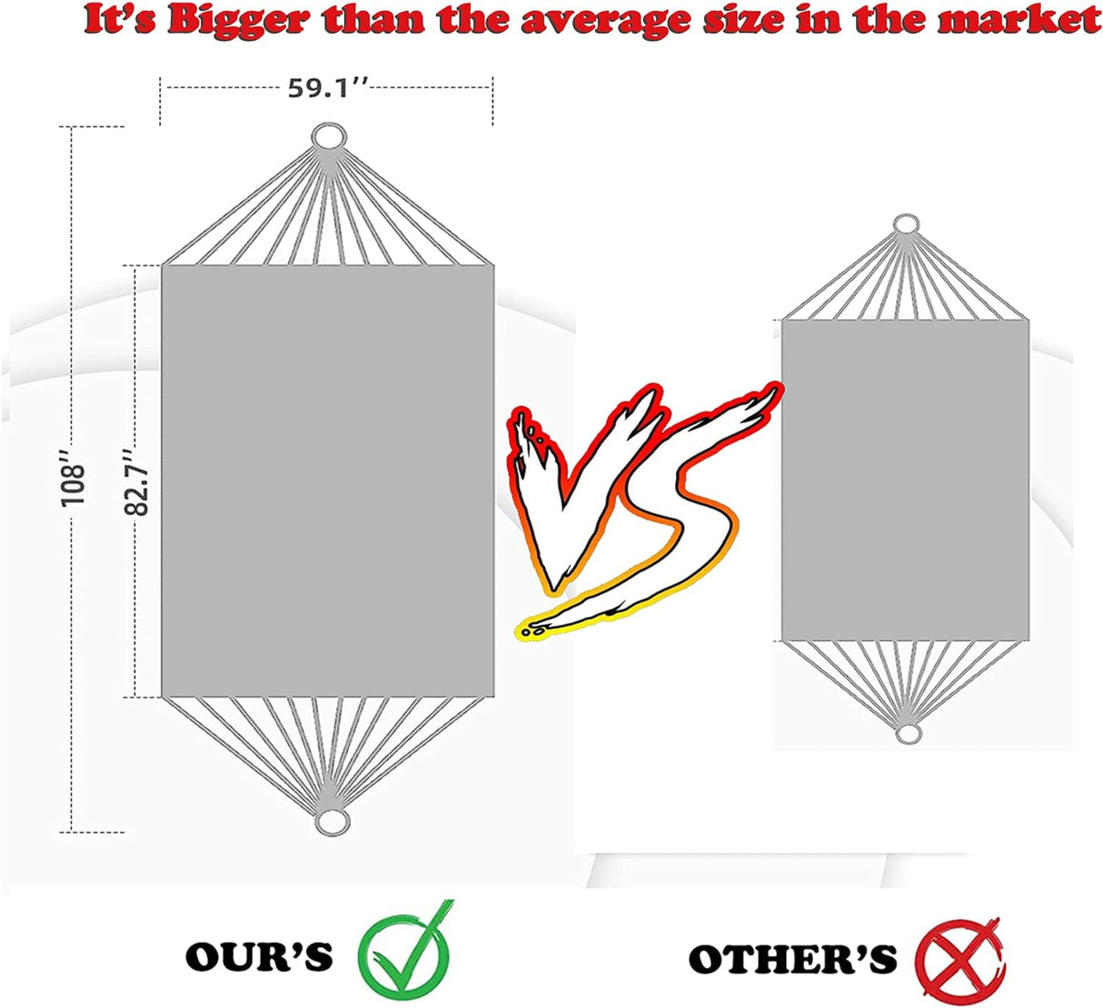 Hamaca interior doble con borlas, portátil, hasta 500 lbs.