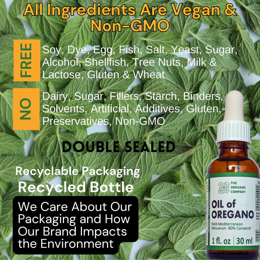 Aceite de Orégano de The Oregano Company, 30ml, Vegano, Alto Carvacrol