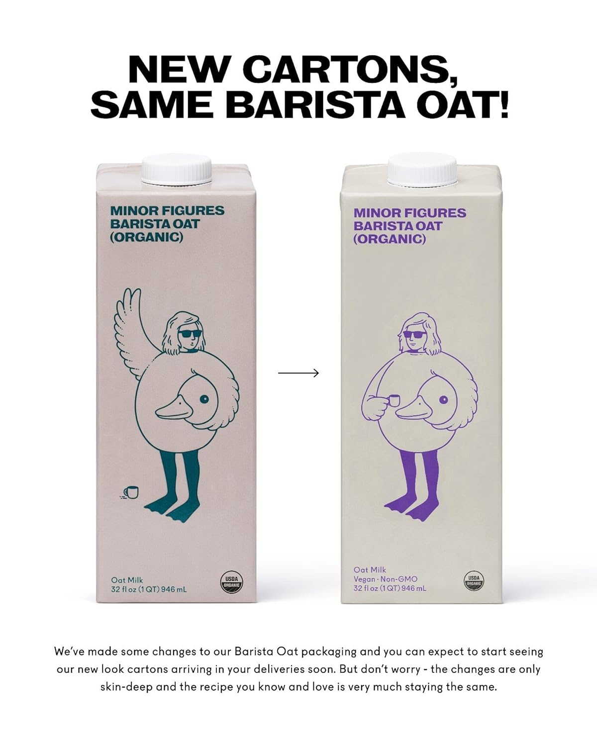 Minor Figures - Leche de avena - Orgánica - Barista Standard - 32 oz - Paquete de 6 - Sin OMG - A base de plantas - Vegano - Sin lácteos - Sin conservación - Sin azúcar