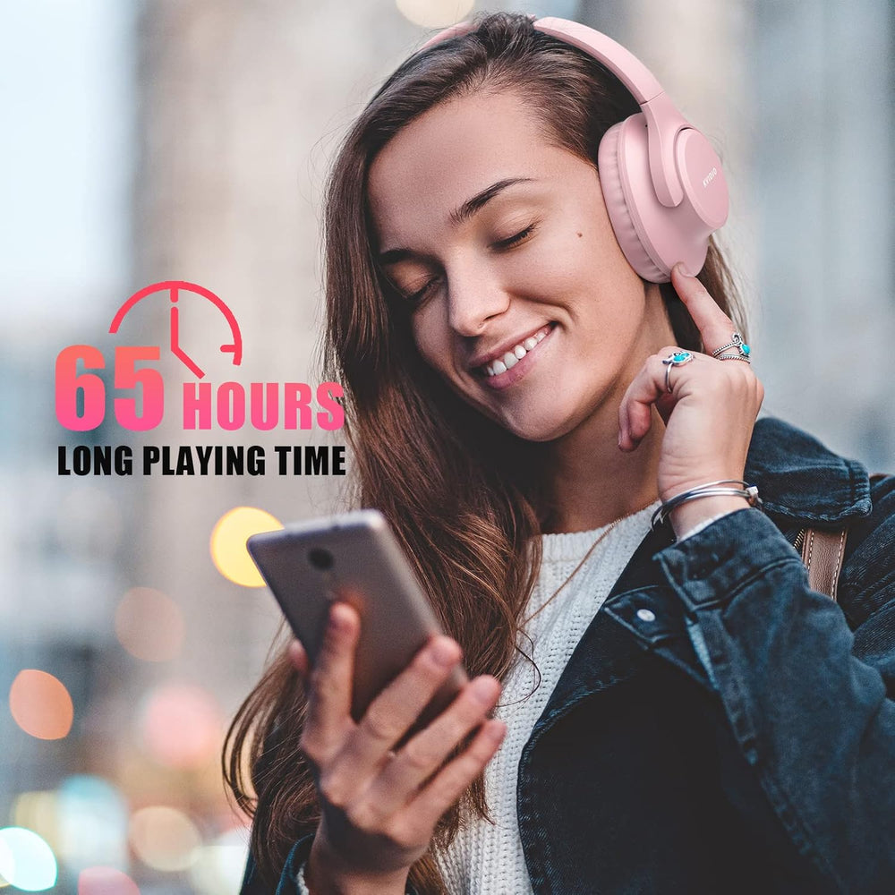 Auriculares Bluetooth KVIDIO, 65h, plegables, con micrófono