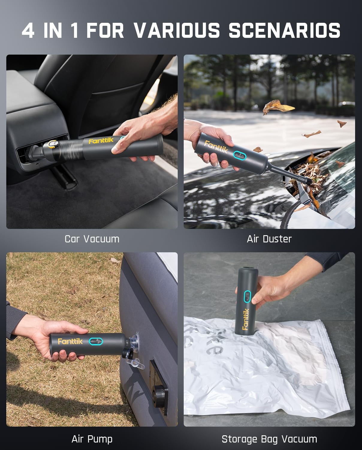 Aspiradora de Coche Alta Potencia 19000PA Mini Fanttik