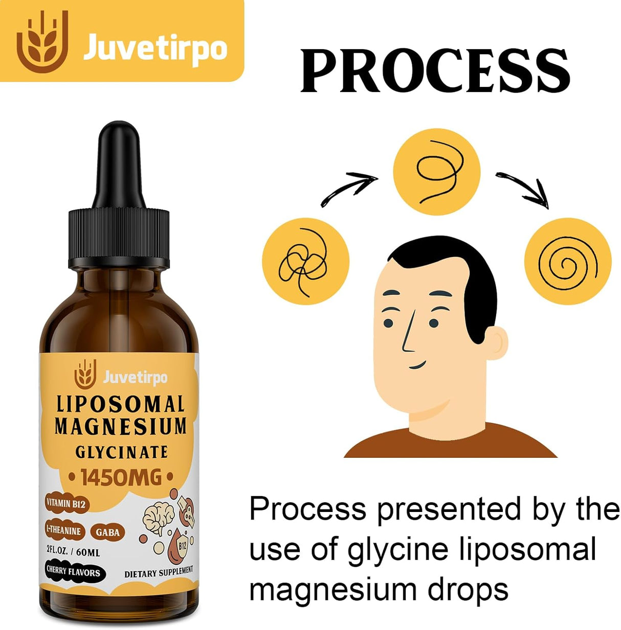 Suplemento Gotas líquidas de glicinato de magnesio 2.04 oz