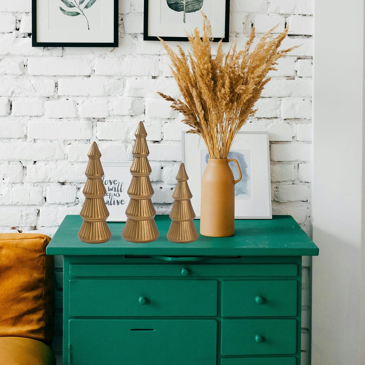 Árbol de Navidad de Madera, Set de 3, Decoración Festiva