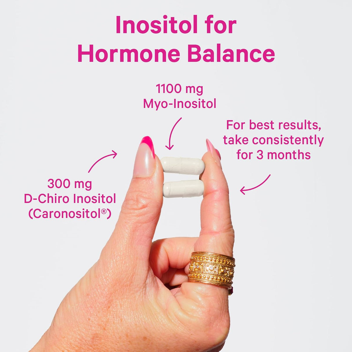 Pink Stork Inositol 3.6:1 para Fertilidad y Hormonas - 60 cápsulas