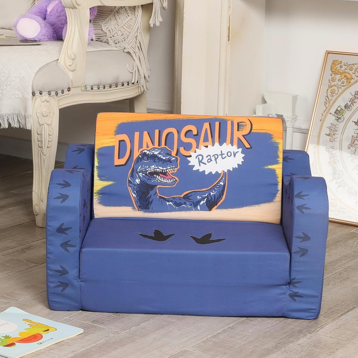 Silla infantil 2 en 1 plegable, sofá convertible a cama para niñas y niños