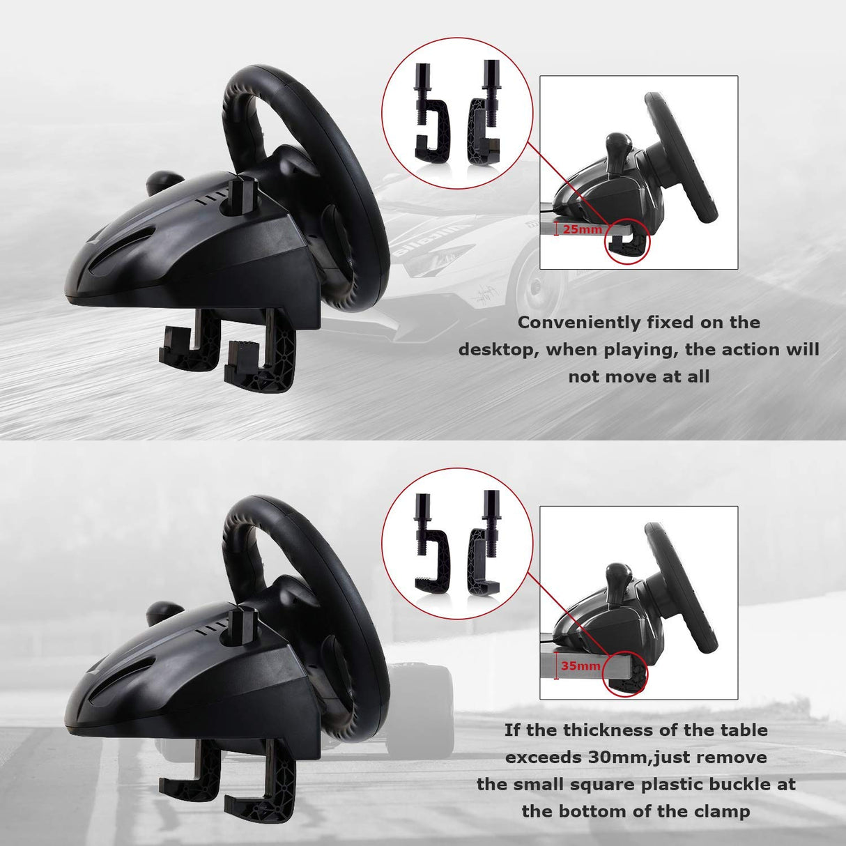 Volante DOYO Gaming, 270° con Pedales para PC/PS4/XBOX/Nintendo