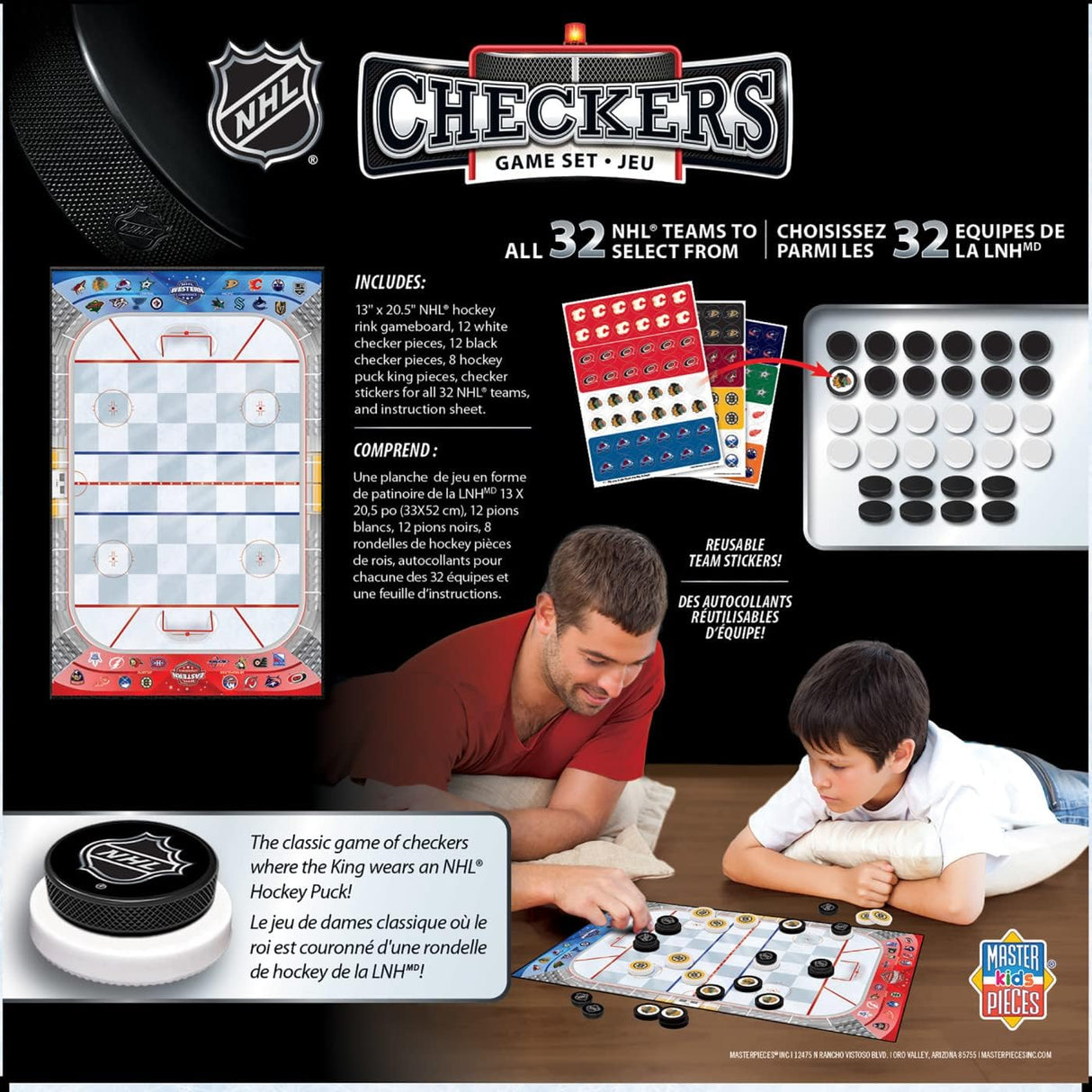 Juego de Damas NHL MasterPieces 13 x 21 Versión Completa