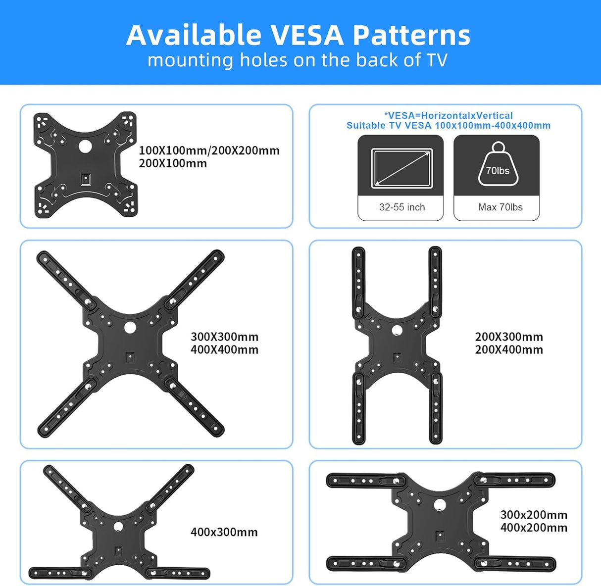 Soporte de TV Ajustable Suptek, Brazo Giratorio MAFD-L400