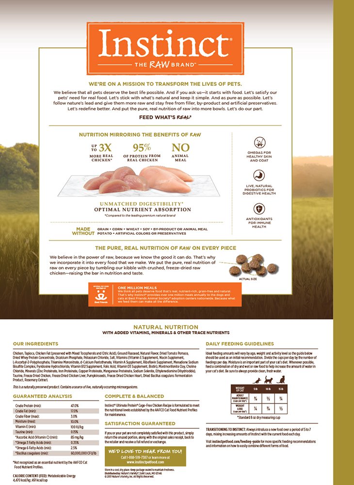 Instinct Comida seca natural para gatos de Nature's Variety