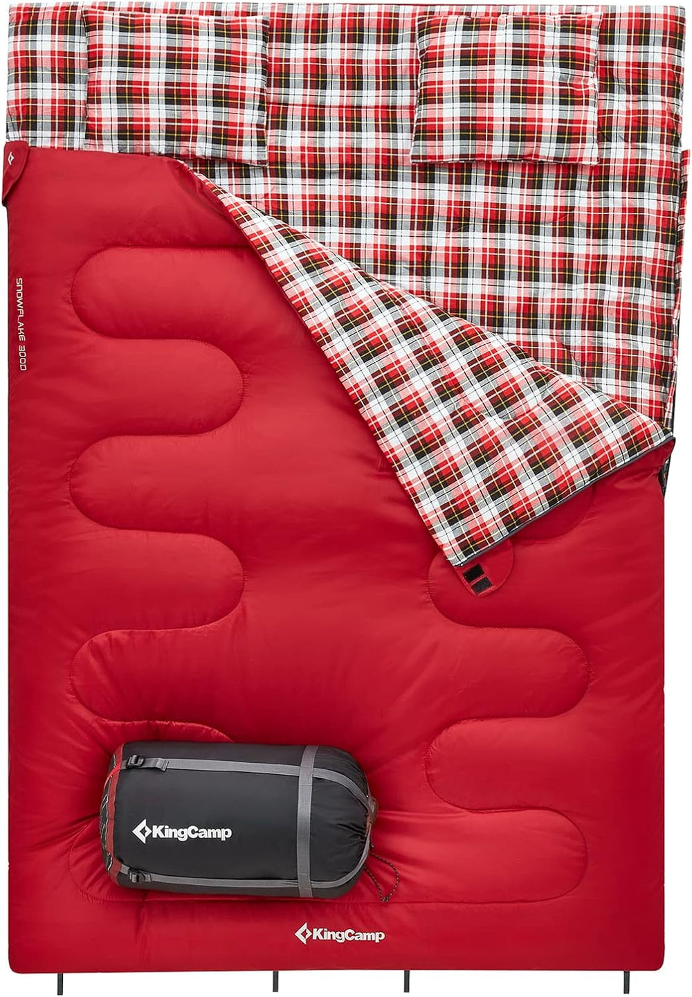Saco de dormir doble de 20 grados para 2 personas rojo