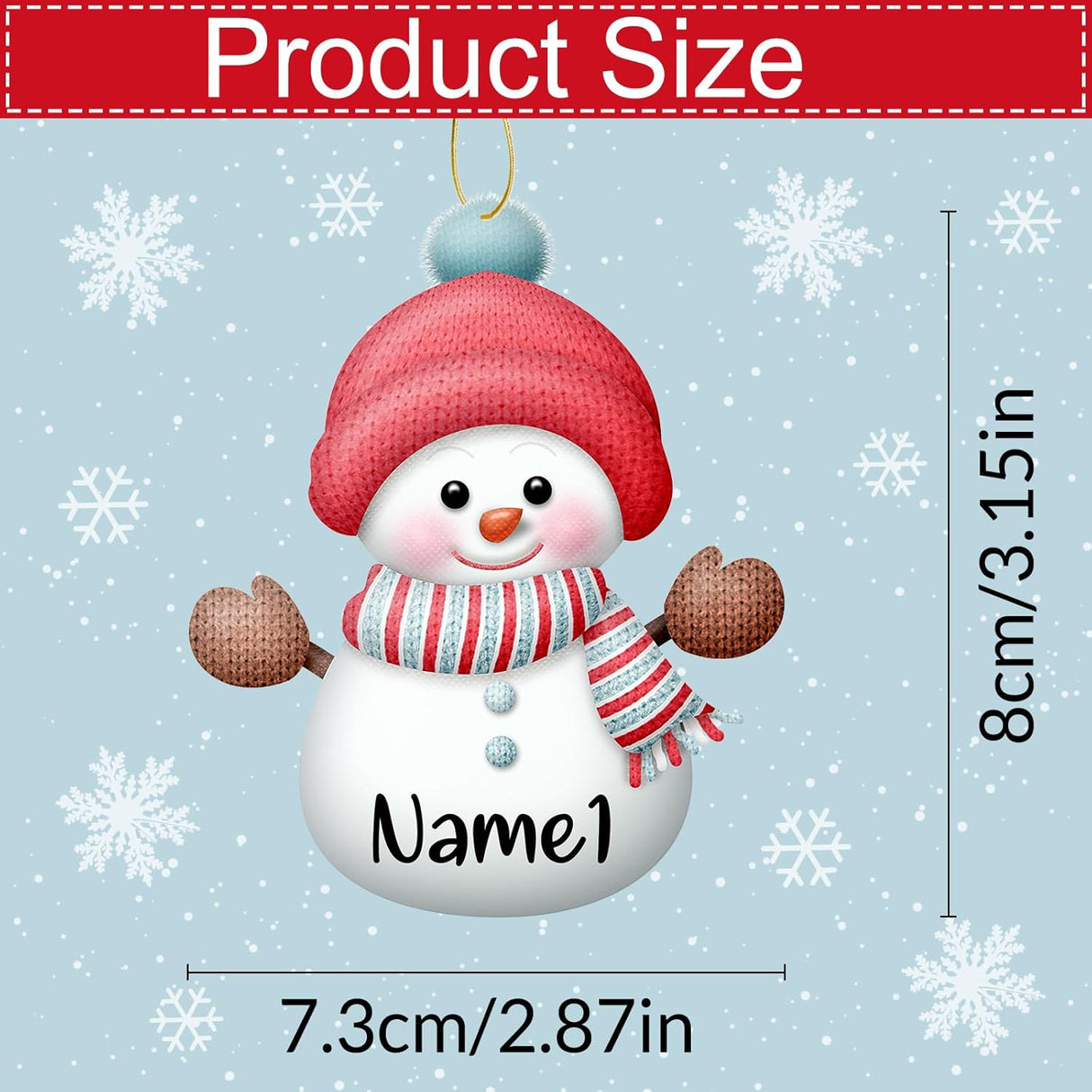 7pcs Muñecos de Nieve 8cm Adornos Navideños Personalizados