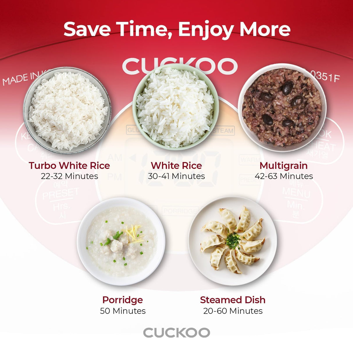 Arrocera Cuckoo CR-0351F, 7.80 x 8.90 x 11.50 cm, Modelo CR-0351F