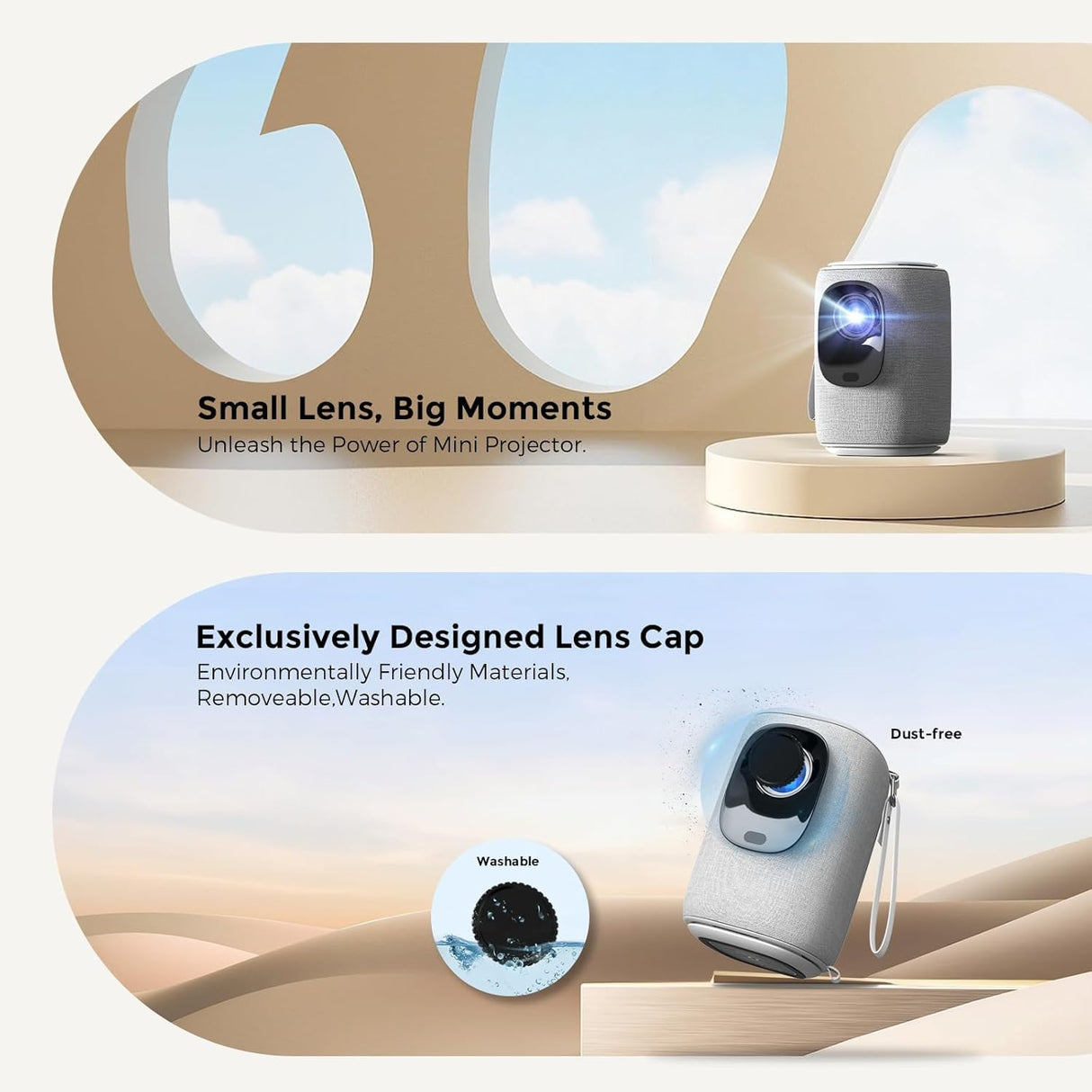 Proyector Mini ONOAYO AY2Pro, WiFi, Bluetooth, 550 ANSI