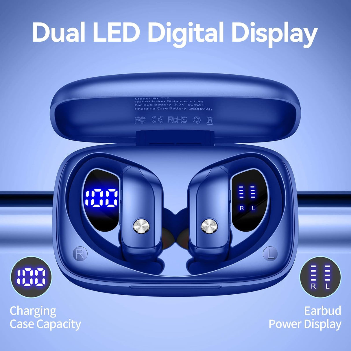 Auriculares Inalámbricos Bmani, 48hrs, con Micrófono, Modelo XYZ