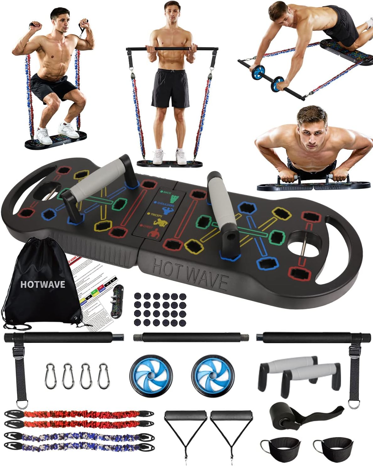 Equipo de ejercicio HOTWAVE 20 en 1 con accesorios de gimnasio