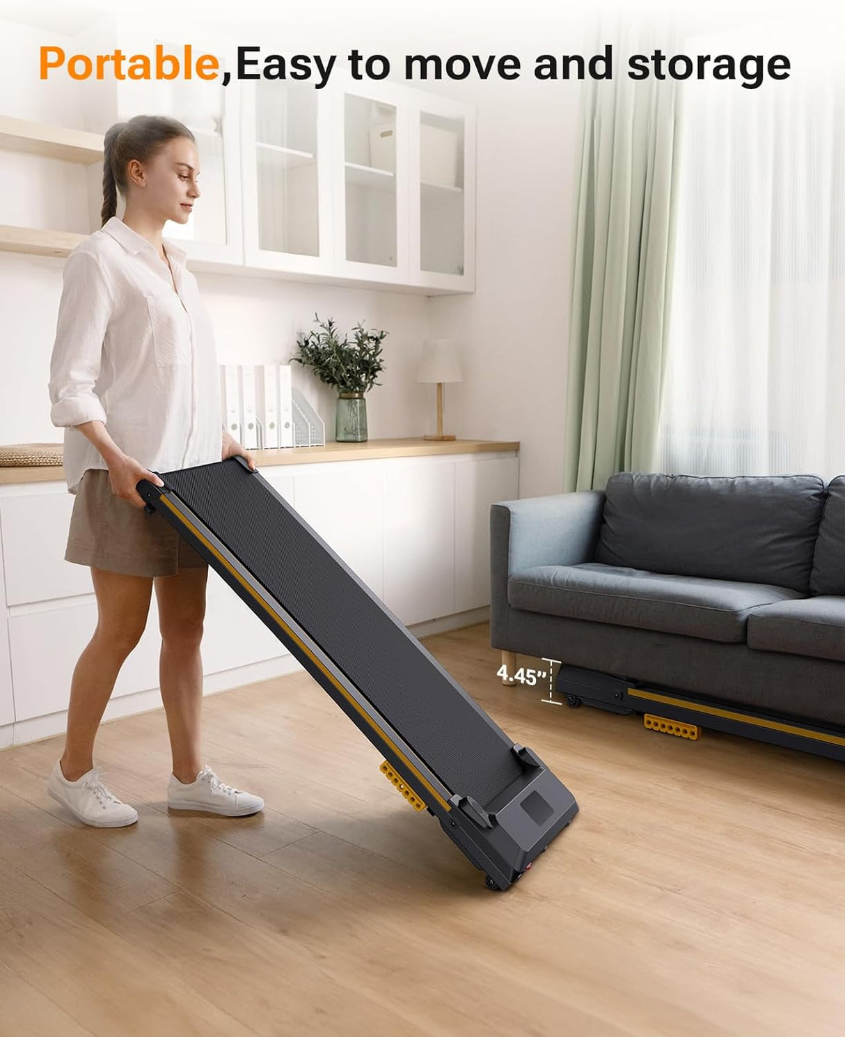 Caminadora UREVO 2 en 1, portátil, control remoto, modelo T1