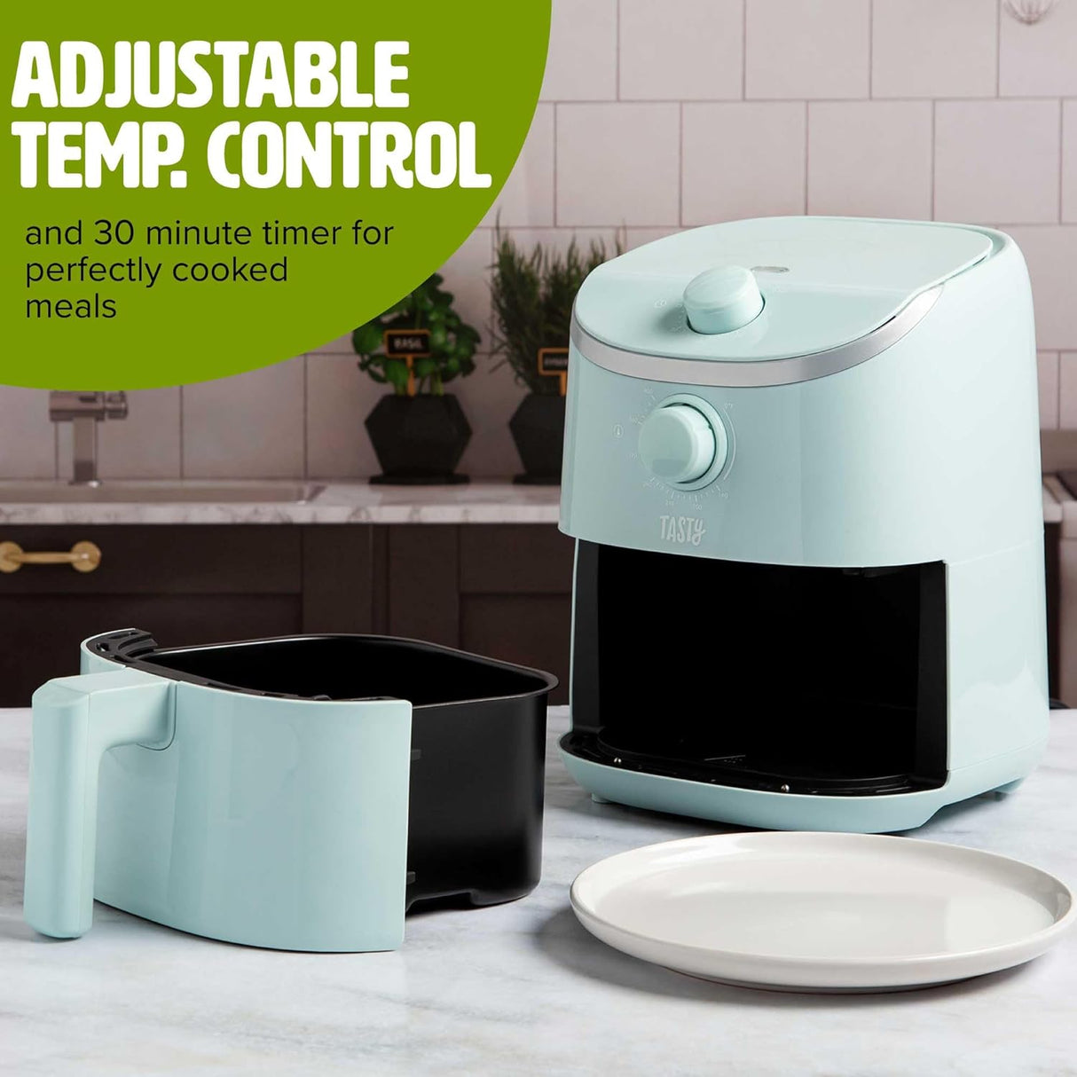 Freidora de aire personal Tasty, 2 cuartos, 900W, fácil uso