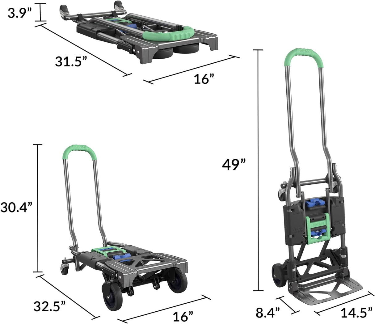 Carretilla Plegable Multi-Posición COSCO, 300 lb, Modelo 12222PBG1E