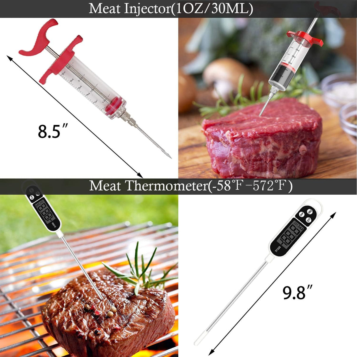 Kit de Accesorios para Parrilla 26pcs ROMANTICIST, Acero Inoxidable