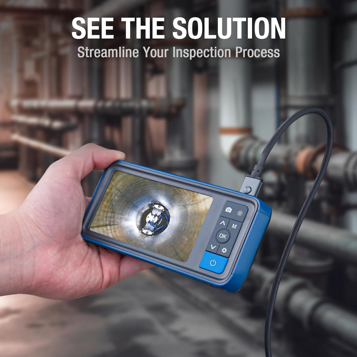 Teslong - Cámara endoscopio de doble lente de 50 pies.