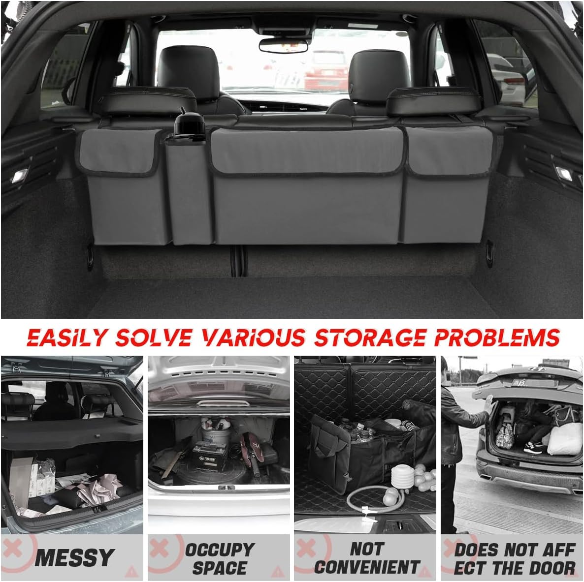 Organizador de Maletero BELOMI, Impermeable, 4 Bolsillos, Grande