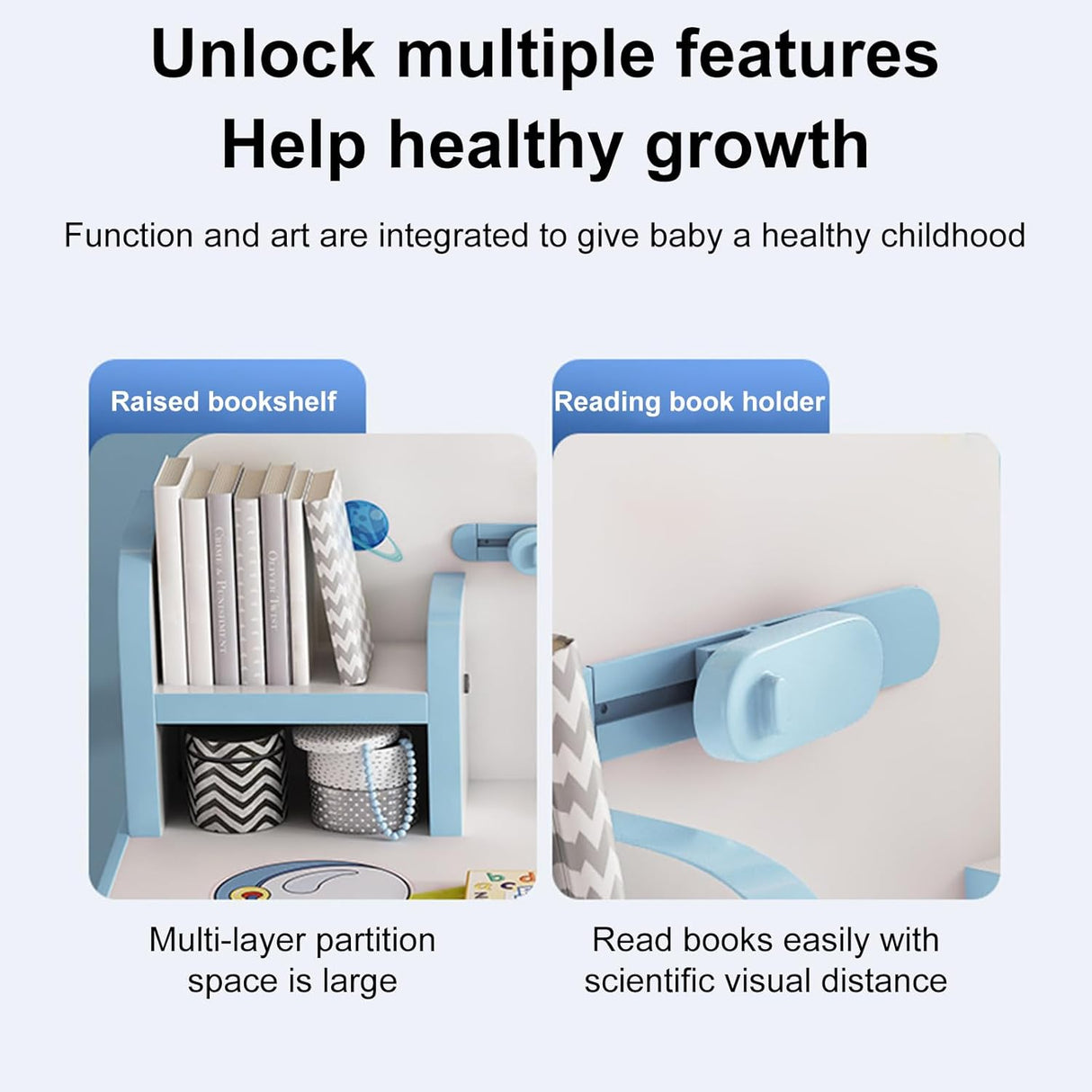 Escritorio y Silla Infantil Ajustable con Escritorio Inclinable