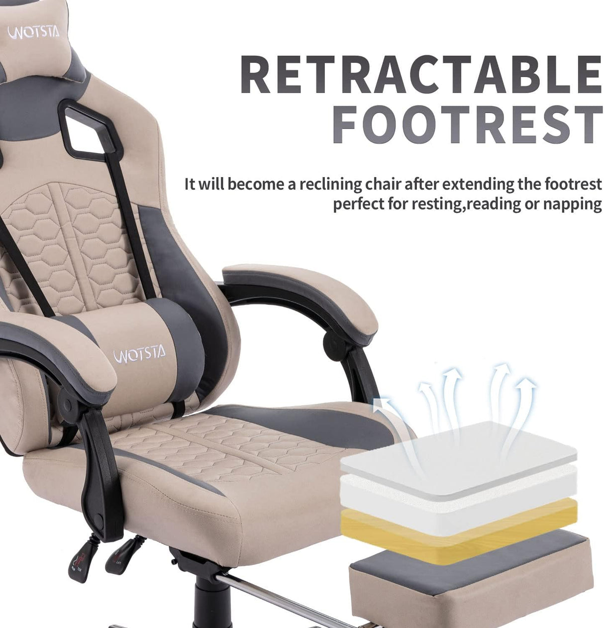 Silla Gaming hecho de cuero de PVC 38 ES WOTSTA