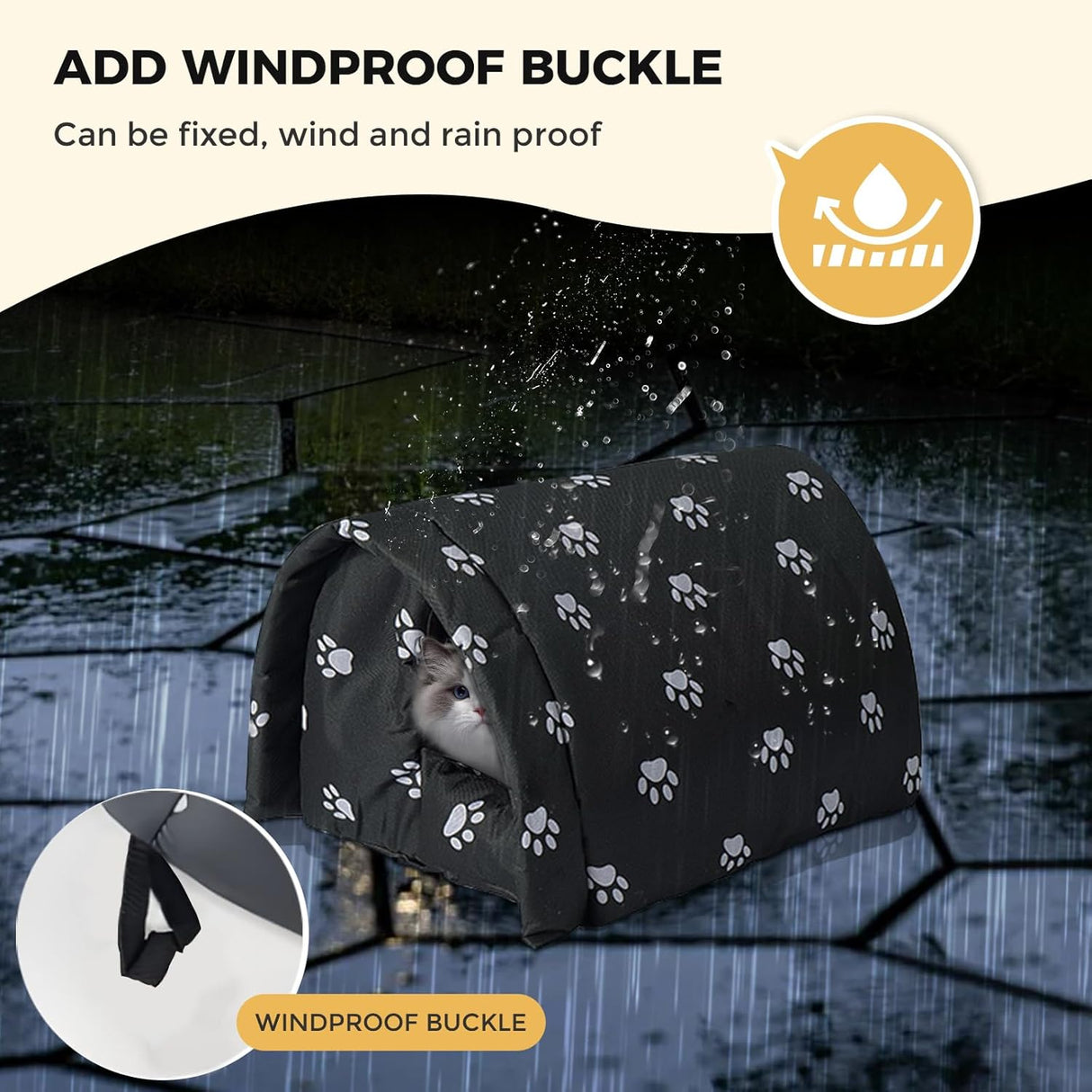 Casa para Gatos Exteriores, Refugio Resistente, Modelo P-2023