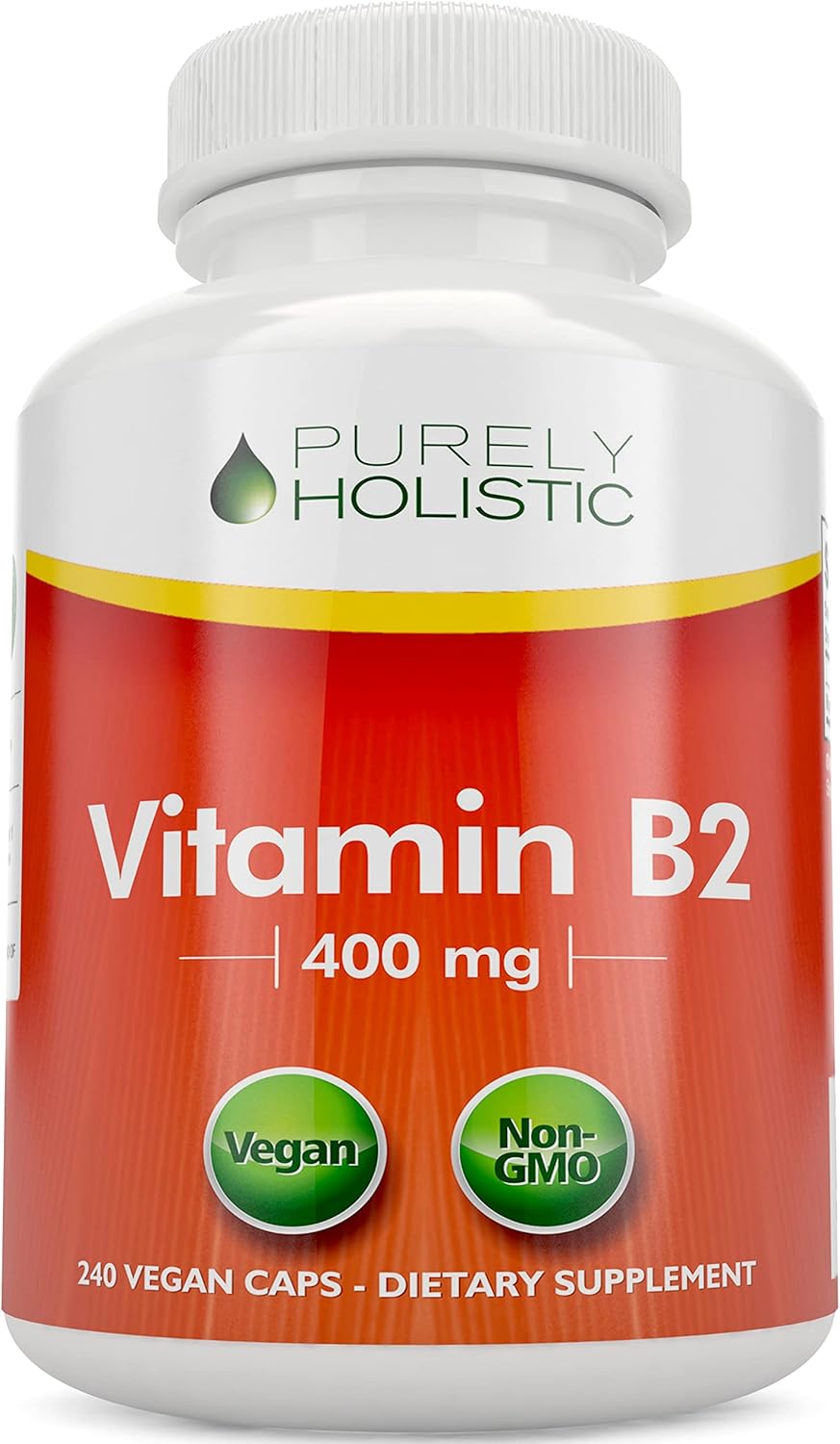 Vitamin B2 Holístico Purely, 400mg, 240 cápsulas veganas