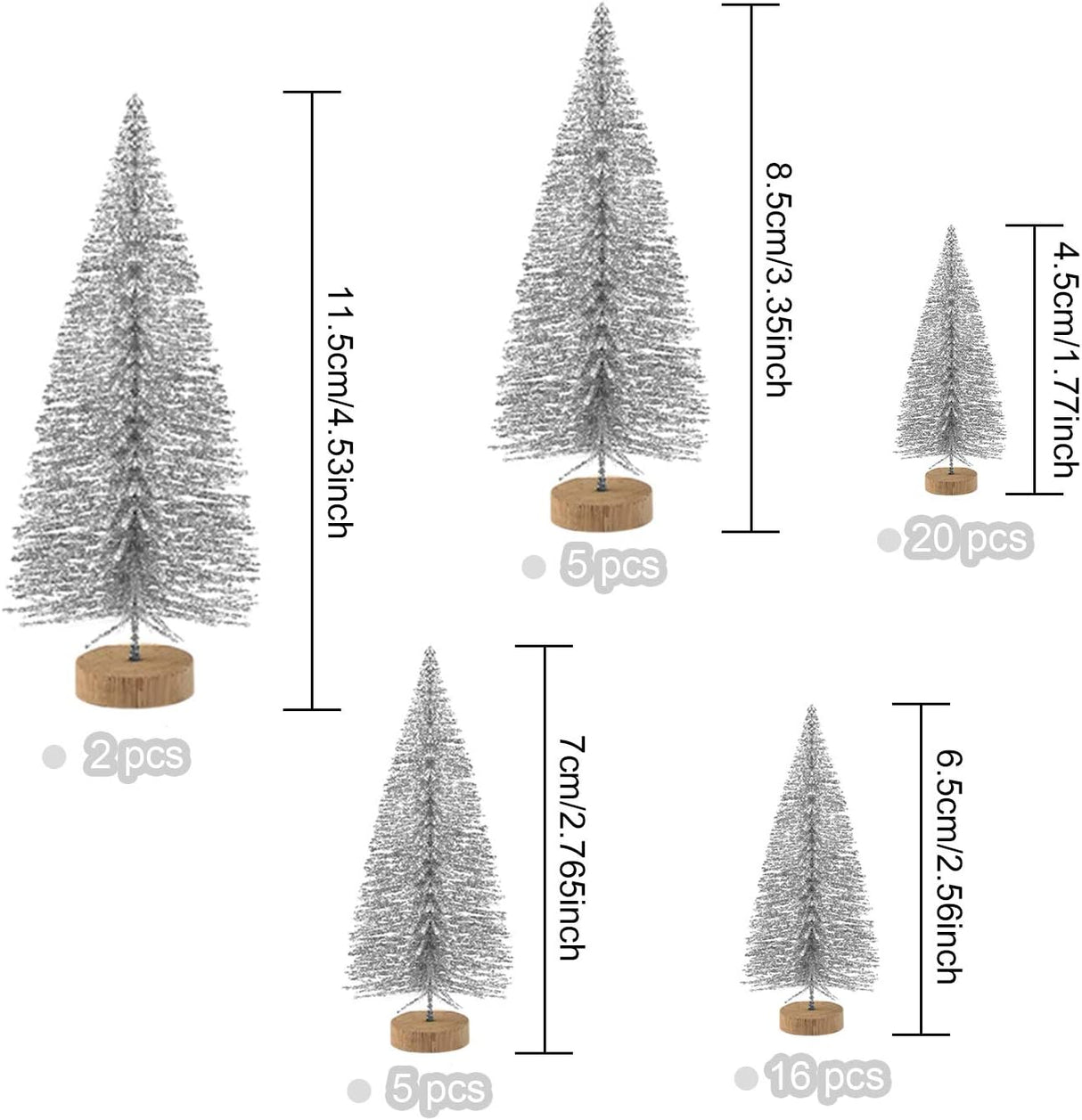 Mini Árboles de Navidad KUUQA 48 Pcs Botella para Decoración