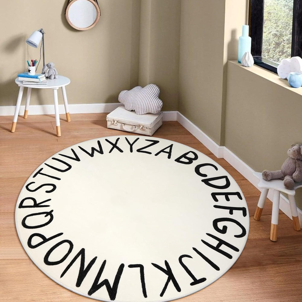 Alfombra redonda ABC para niños, LIVEBOX, lavable, 71
