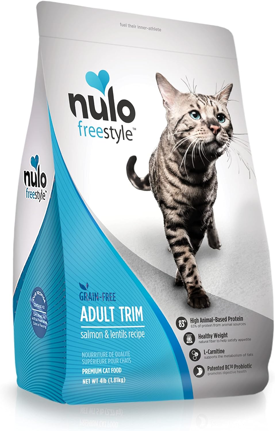 Nulo Freestyle - Alimento para gatos adultos recortado, apoya el control de peso, croquetas secas de alta calidad sin granos, receta de proteínas animales totalmente naturales con probiótico BC30 para apoyo a la salud digestiva