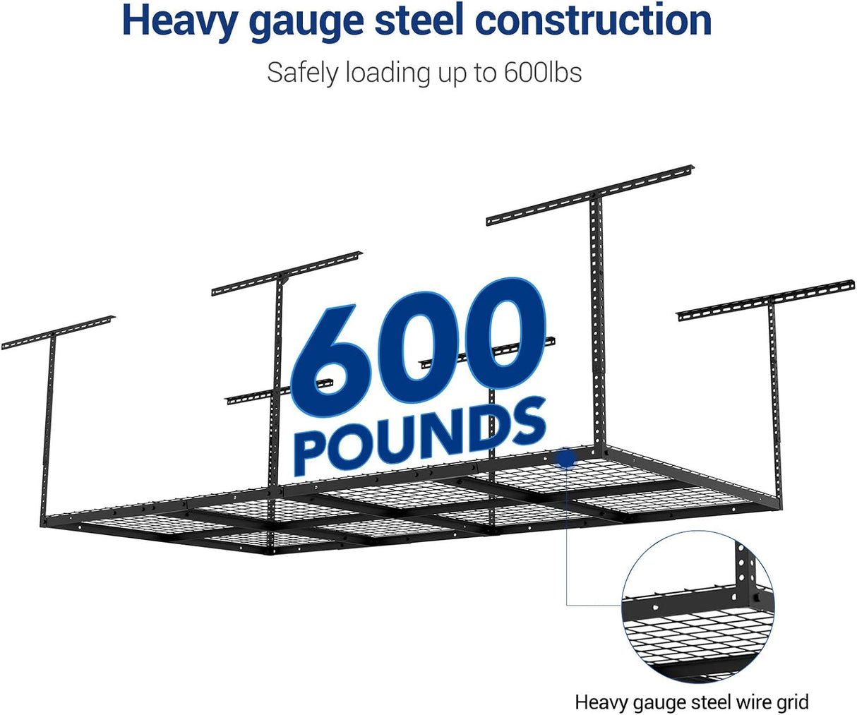 Estante de almacenamiento de garaje ajustable para techo, 4x8