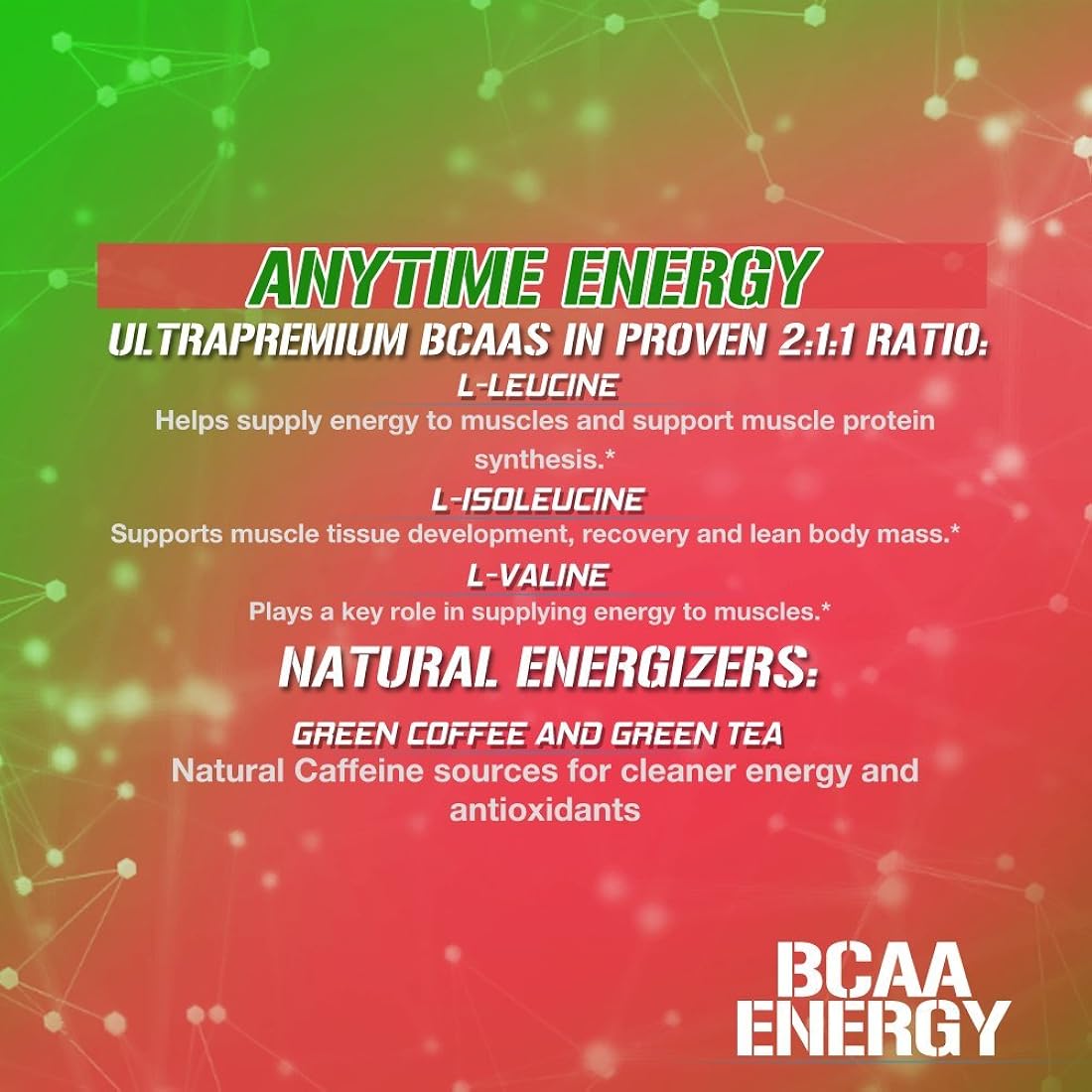 Suplementos Alimenticios BCAA de aminoácido energizante