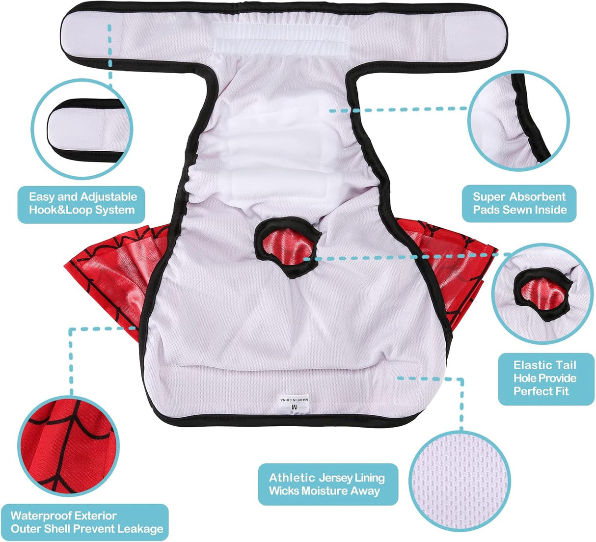 Avont Paquete 3 pañales lavables perras vestido de pañales