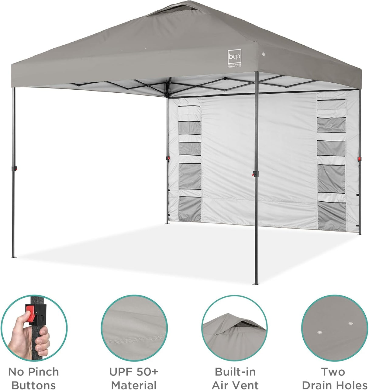 Toldo desplegable fácil con pared lateral y funda portátil