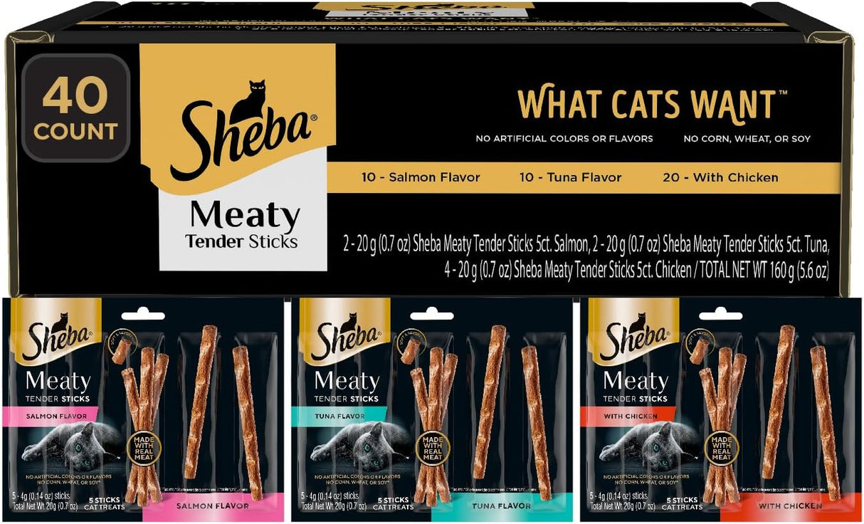 Sheba Golosinas Suaves para Gatos con Pollo y Atún, 40 Cts