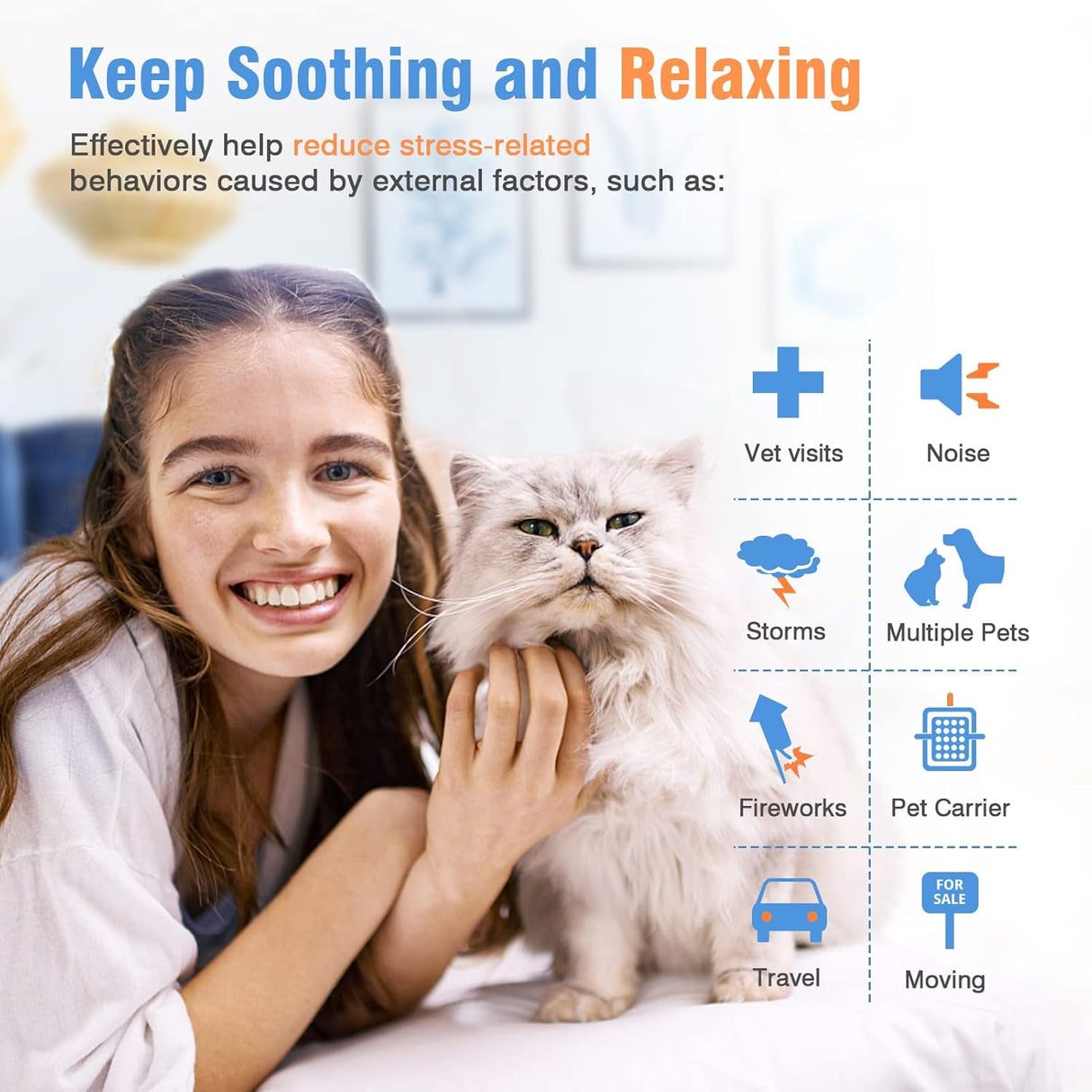 Paquete de 4 collares calmantes para gatos Pzlagia