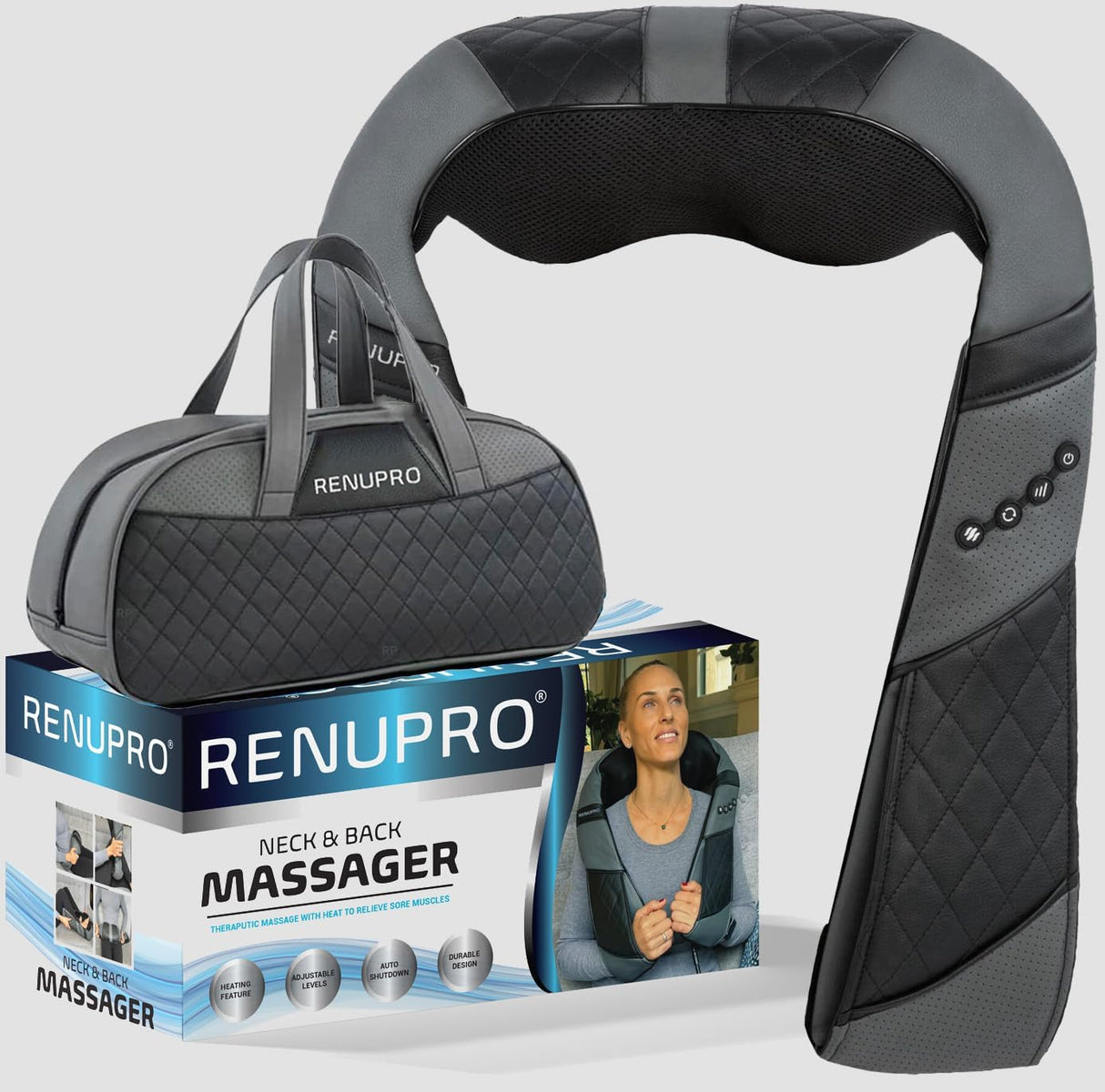 Masajeador Shiatsu para Cuello y Espalda, Alivio de Dolor, Modelo USA