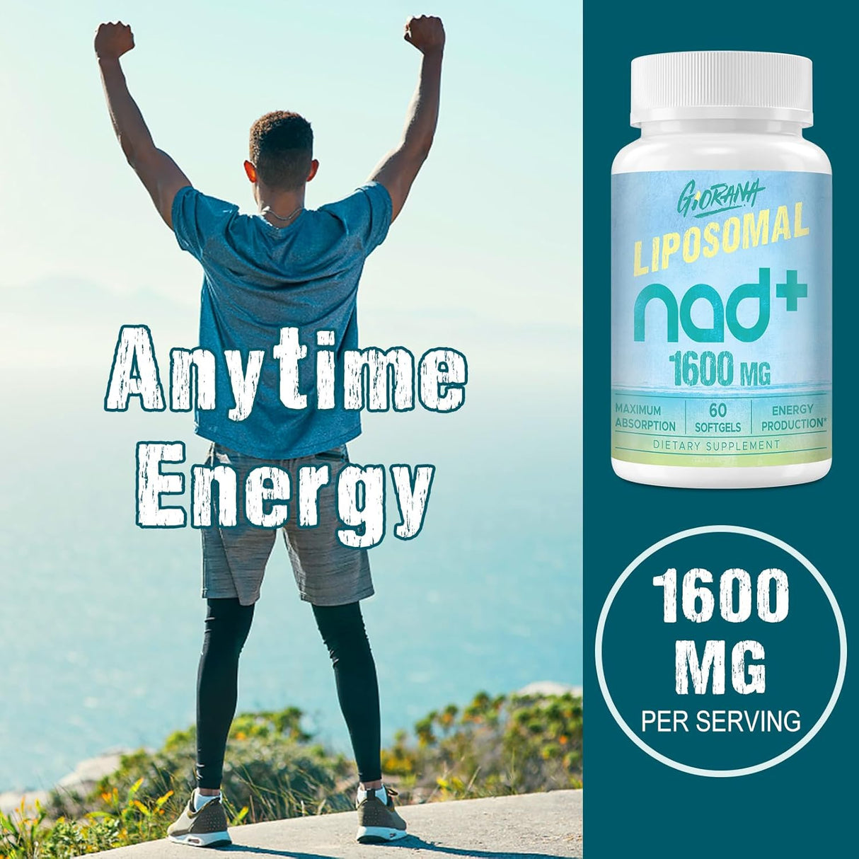 Suplemento liposomal NAD de 1600 mg potenciador de NAD