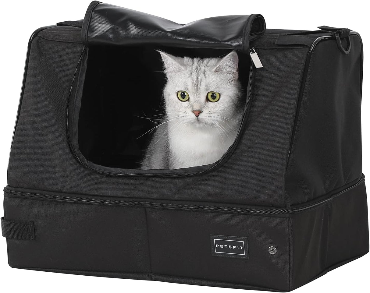 Caja de arena portátil de viaje mejorada para gatos Petsfit
