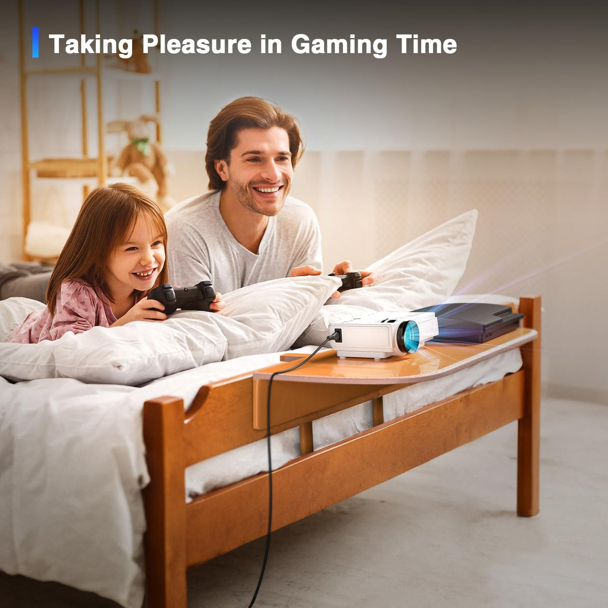 Proyector Mini AuKing Full HD 1080P, Compatible HDMI/USB