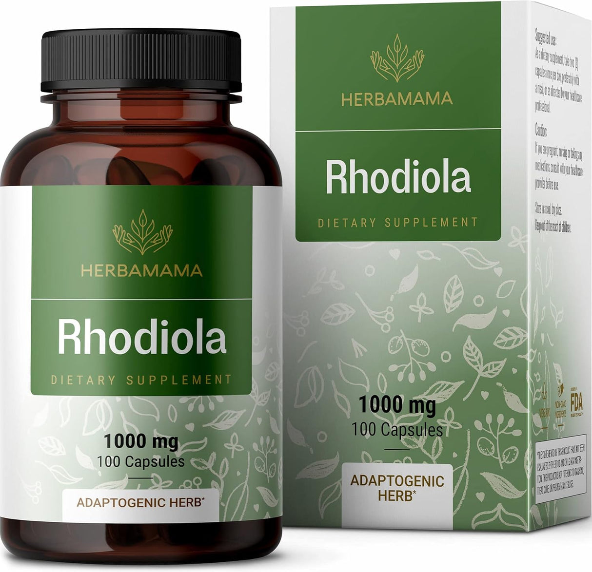 Suplemento Rhodiola Rosea Cápsulas orgánico de hierba 100und