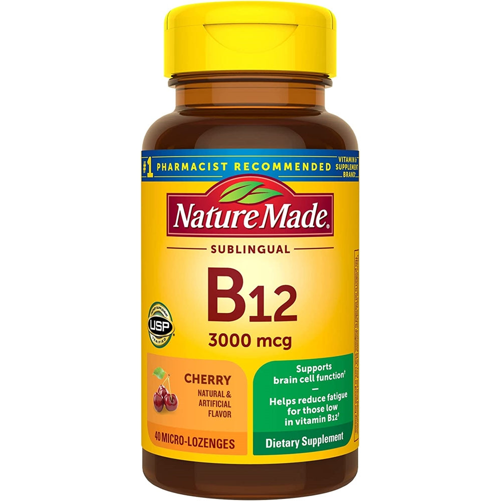 Suplemento vitamina B12 sublingual de 3000 mcg 40und